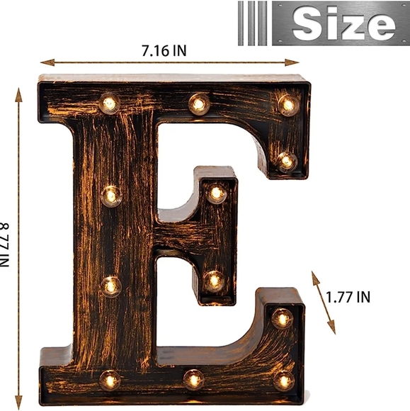 📣LED Marquee Letter Lights Vintage Style Light Up Letter Alphabet Letter Sign E - Picture 2 of 5